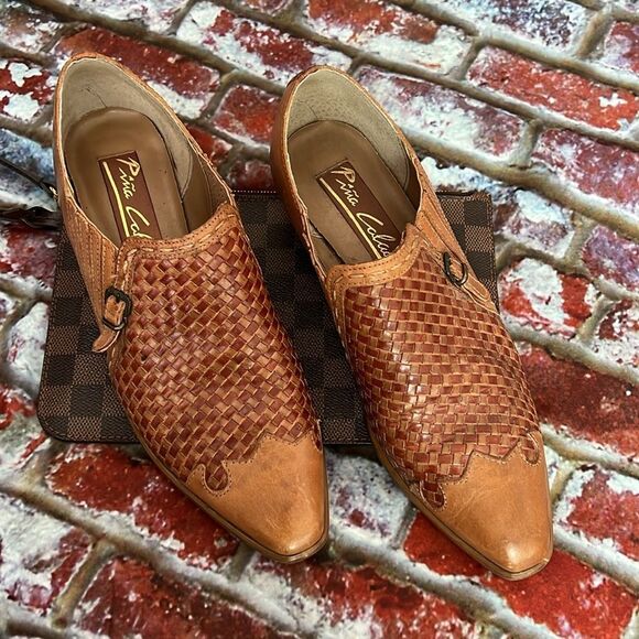 Vintage Brown leather weave booties piña colada brand - Picture 3 of 8